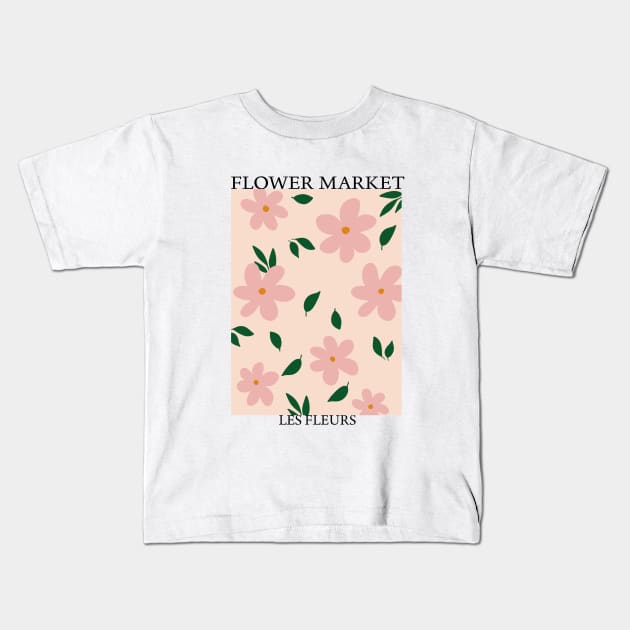 Abstract Flower Market Illustration 11 Kids T-Shirt by gusstvaraonica